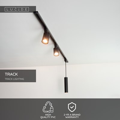 Lucide TRACK Power supply - 1-circuit Track lighting system - Single - Black (Extension)